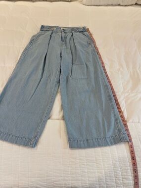 Universal Thread Cropped Two Way Trouser Size 6R Light Blue Wide Leg